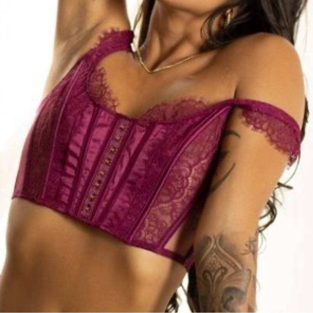 💎 NWT Victorias Secret Lace Cropped Corset Top Large